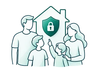 A family at home, devices protected by the LockedWeb porn blocker